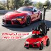 Licensed Toyota Ride on Push Car for Toddlers by INFANS, 3 in 1 Walking Sliding Toy with Removable Guardrails and Handle, Music, Under Seat Storage for Kid (Red) view 2