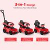 Licensed Toyota Ride on Push Car for Toddlers by INFANS, 3 in 1 Walking Sliding Toy with Removable Guardrails and Handle, Music, Under Seat Storage for Kid (Red) view 4