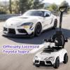 Licensed Toyota Ride on Push Car for Toddlers by INFANS, 3 in 1 Walking Sliding Toy with Removable Guardrails and Handle, Music, Under Seat Storage for Kid (White) view 3