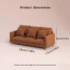1:12 & 1:8 Scale Miniature Suede Sofa with 3 Pillows,Brown Mini Couch for 5-9 Inch Dolls, Dollhouse Furniture, Mini Scene Decor and Photography Prop (Mocha Brown) view 2