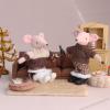 1:12 & 1:8 Scale Miniature Suede Sofa with 3 Pillows,Brown Mini Couch for 5-9 Inch Dolls, Dollhouse Furniture, Mini Scene Decor and Photography Prop (Mocha Brown) view 4