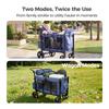 BudGlowey Foldable Wagon Stroller for 2 Kids, All-Terrain Blue Wagon with 5-Point Harness, Canopy, Insulated Snack Pack, Adjustable Handle, Parent Organizer for Outdoor Use view 4