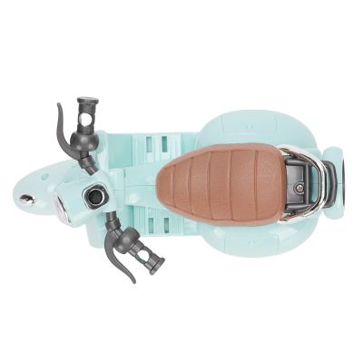 Yinhing Electric Doll Scooter with Music Lights Rotating Doll Scooter Vehicles Toy Desktop Ornament for Kids Playroom Decor ABS Plastic Mini Toy (Blue)