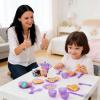33pcs Children's Pretend Play Tea Party Toy Set,Mini Kitchen Food & Dessert Toys,with Teapot, Cups, Plates and Other Accessories, for Role-Playing Games. view 2