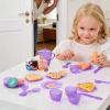 33pcs Children's Pretend Play Tea Party Toy Set,Mini Kitchen Food & Dessert Toys,with Teapot, Cups, Plates and Other Accessories, for Role-Playing Games. view 4