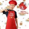 XLSXEXCL Kids Apron and Chef Hat Set, Mini Chef Funny Apron view 4