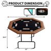 Reljofum Octagon Poker Table with Collapsible Legs, Casino Leisure Gamimg Table for 8 Players, Texas Holdem Blackjack Poker Table with Stainless Steel Cup Holder view 2