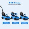 Licensed Toyota Ride on Push Car for Toddlers by INFANS, 3 in 1 Walking Sliding Toy with Removable Guardrails and Handle, Music, Under Seat Storage for Kid (Blue) view 3