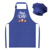 XLSXEXCL Kids Apron and Chef Hat Set, Mini Chef Funny Apron Adjustable Kitchen Apron for Boys and Girls for Cooking Baking Painting and Training (Deep blue) view 1