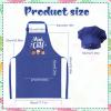 XLSXEXCL Kids Apron and Chef Hat Set, Mini Chef Funny Apron Adjustable Kitchen Apron for Boys and Girls for Cooking Baking Painting and Training (Deep blue) view 2