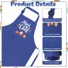 XLSXEXCL Kids Apron and Chef Hat Set, Mini Chef Funny Apron Adjustable Kitchen Apron for Boys and Girls for Cooking Baking Painting and Training (Deep blue) view 3