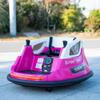 Ride On Bumper Car 12V for Girls, Electric Vehicle with Parent Remote, 360 Degree Spinning, Soft Bumper Strip, Bluetooth Audio, Safety Harness, Storage Box, Magenta view 3