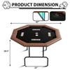 Reljofum Octagon Poker Table with Collapsible Legs, Casino Leisure Gamimg Table for 8 Players, Texas Holdem Blackjack Poker Table with Stainless Steel Cup Holder view 2