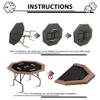 Reljofum Octagon Poker Table with Collapsible Legs, Casino Leisure Gamimg Table for 8 Players, Texas Holdem Blackjack Poker Table with Stainless Steel Cup Holder view 4