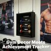 ConsoleXpress Wall Mounting Miniature Gym Equipment Set for Gym & Home, Mini Barbell PR Medal Frame with with Barbell, Collectible Gift for Fitness Fans view 2