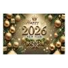 2026 New Year Wall Sign, Gold Holiday Decorations, Polyester Banner for Indoor, Outdoor, Christmas, Home, Office, School, Shop, Farmhouse, Bar, Photography view 1
