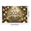 2026 New Year Wall Sign, Gold Holiday Decorations, Polyester Banner for Indoor, Outdoor, Christmas, Home, Office, School, Shop, Farmhouse, Bar, Photography view 2