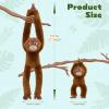 Tezituor 17.7" Hanging Monkey Stuffed Animal with Baby, Long Arm Monkey Plush Toy Set, Cute Mother and Baby Monkey Toys for Kids, Nursery Decor, Birthday Gifts for Boys Girls view 3
