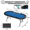 Reljofum Oval Poker Table with Collapsible Legs, Casino Leisure Gamimg Table for 10 Players, Texas Holdem Blackjack Poker Table with Stainless Steel Cup HolderHolder view 2