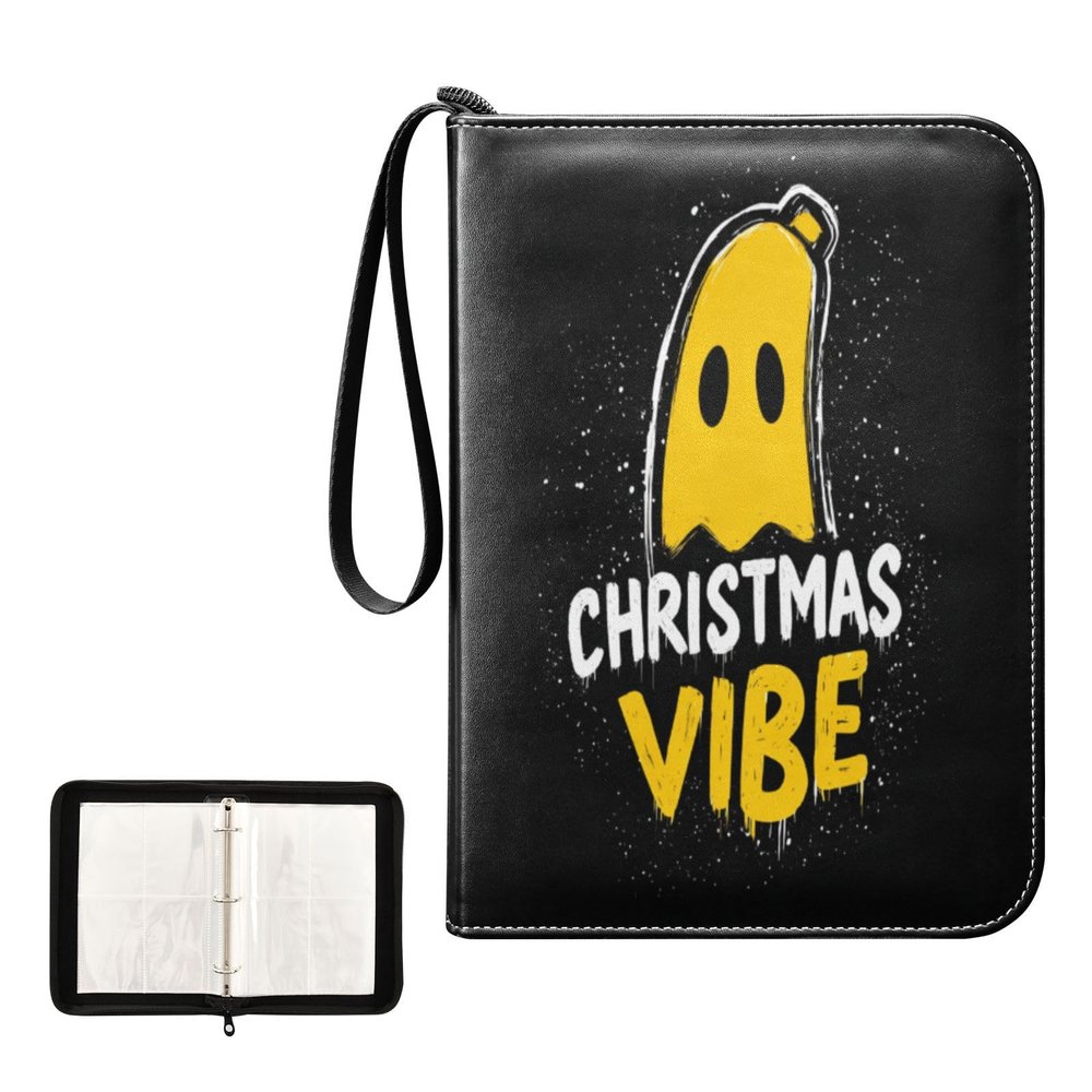 Trading Card Binder with double sided removable sleeves for game, baseball cards collection Christmas Banan ghosts