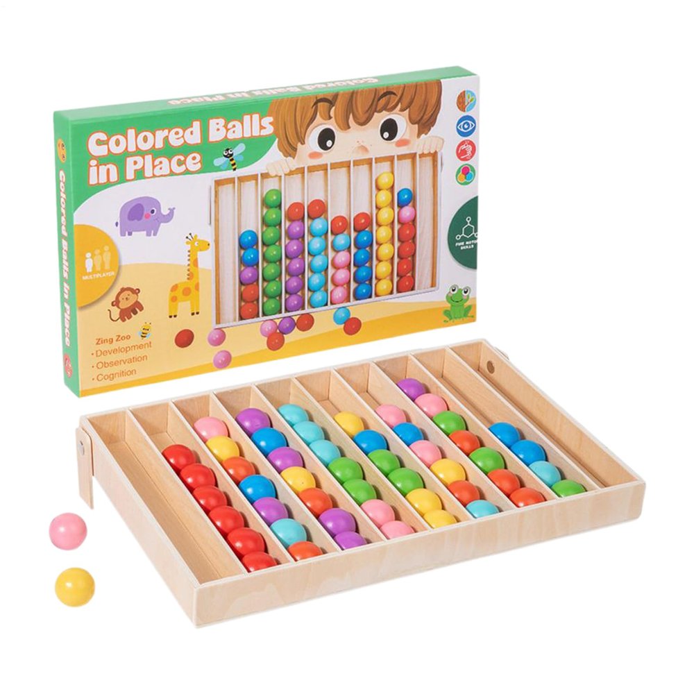 Color Matching Toys Balls Game, Educational Sorting Activity, Visual Recognition Training, Strong Wooden Build, Reusable Learning Resource | Birthday Gifting, Holiday Play, Daily Skill