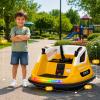 12V Electric Bumper Car for Kids, 360 Spin Ride On Toy with Remote Control, 2 Speed, Music, LED Lights, 5-Point Safety Belt, Toddler Vehicle with Tool Box, Yellow view 2