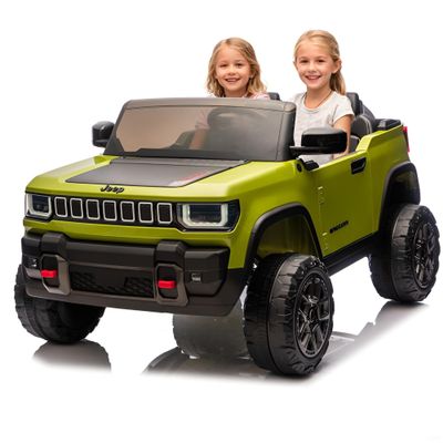 24V Licensed Electric Truck for Kids, 2-Seater Children Ride-on Car, Parent Remote Control with 3 Speeds, Bluetooth Music & LED Lights, Electric Vehicle for Kids Ages 3-8