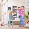 CHEFJOY Kids Kitchen Playset, Wooden Play Kitchen with Sound & Light, Montessori Toy for Bedroom Playroom Indoor, Ideal for Toddlers Ages 3+ (White+Silver) view 2