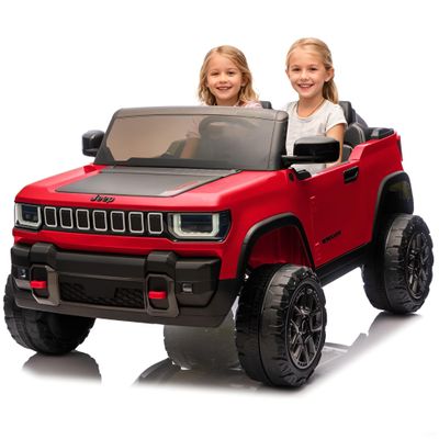 24V Licensed Electric Truck for Kids, 2-Seater Children Ride-on Car, Parent Remote Control with 3 Speeds, Bluetooth Music & LED Lights, Electric Vehicle for Kids Ages 3-8