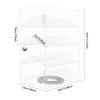 360 Rotating Acrylic Display Case with Lock & Key, 4-Tier V-Shaped Shelves Showcase, 13.4x7.5x17.3in Tabletop Cabinet for Sunglasses Jewelry Collectibles, No Assembly Required, Modern Decor view 2