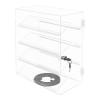 360 Rotating Acrylic Display Case with Lock & Key, 4-Tier V-Shaped Shelves Showcase, 13.4x7.5x17.3in Tabletop Cabinet for Sunglasses Jewelry Collectibles, No Assembly Required, Modern Decor view 3