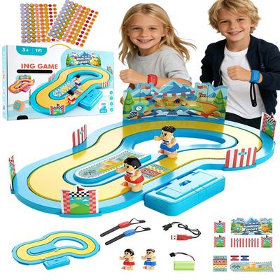 Motion-Sensing Racing Game, Competitive Simulation Track Motion Toys, 2-Player Interactive Track Battle Toy, Active Parent-Child Play for Ages 410, Party (Blue)