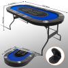 PRIJESSE 71 Inch Foldable Poker Table for 8 Players, Portable Texas Holdem Casino Table with Padded Armrests & Cup Holders, Folding Game Table for Home, Game Room and Part view 2