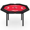 Garvee 48" Folding Poker Table, Folding Game Table Padded Rails  Stainless Steel Cup Holders  Collapsible Metal Legs, 8 Players Octagon Casino Table for Texas Holdem Games (Red) view 1