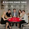Garvee 48" Folding Poker Table, Folding Game Table Padded Rails  Stainless Steel Cup Holders  Collapsible Metal Legs, 8 Players Octagon Casino Table for Texas Holdem Games (Red) view 2