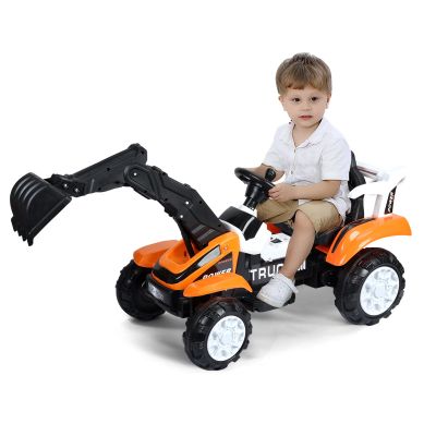 LEAQU Toy Tractors for Kids Ride On Excavator, Electric Powered with Functional Digger Arm, Electric Construction Vehicle for Kids