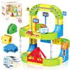 Magnetic Electric Train Track Set, 3D Gravity-Defying Flexible Race Track Building Toy with Motorized Train & Road Signs, DIY Educational DIY Construction Gift for Boys & Girls Ages 3-10 (125PCS) view 1