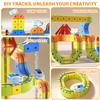 Magnetic Electric Train Track Set, 3D Gravity-Defying Flexible Race Track Building Toy with Motorized Train & Road Signs, DIY Educational DIY Construction Gift for Boys & Girls Ages 3-10 (125PCS) view 4