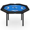 Garvee 48" Folding Poker Table, Folding Game Table Padded Rails  Stainless Steel Cup Holders  Collapsible Metal Legs, 8 Players Octagon Casino Table for Texas Holdem Games (Blue) view 1