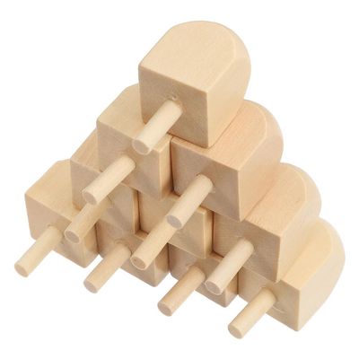 Lurrose 10 Pcs DIY Blank Wooden Dreidels for Hanukkah Decorations Unfinished Wood Spinning Tops for Kids and Adults for Painting
