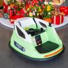 12V Electric Bumper Car for Kids, 360 Spin Ride On Toy with Remote Control, 2 Speed, Bluetooth Music, LED Lights, 5-Point Safety Belt, Toddler Vehicle with Tool Box, Green view 2