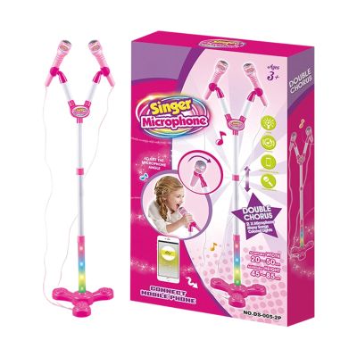 Kids Microphone Stand, Karaoke Machine Lights, Children Microphone Toy for Boys Girls Preschoolers Birthday Party Playroom School Events Holiday Performance Play, Interactive Singing Toy for Music