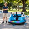 12V Electric Bumper Car for Kids, 360 Spin Ride On Toy with Remote Control, 2 Speed, Music, LED Lights, 5-Point Safety Belt, Toddler Vehicle with Tool Box, Blue view 2