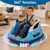 12V Electric Bumper Car for Kids, 360 Spin Ride On Toy with Remote Control, 2 Speed, Music, LED Lights, 5-Point Safety Belt, Toddler Vehicle with Tool Box, Blue view 3
