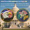 250th Anniversary Commemorative Coin USA 1776-2026, Double-Sided High Relief Craft, Eagle & Patriotic Symbols Challenge Coin, Collectible Gift for Veterans & History Collectors (250th-US-BTD-01) view 3