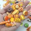 Nuanmu Miniature Cake and Bread Egg Tart Multiple Styles Resin Foods Dollhouse Creativity Pretend Play Kitchen Game Large Size Toys Accessories (80 Foods) view 3