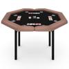 Garvee 48" Folding Poker Table, Folding Game Table Padded Rails  Stainless Steel Cup Holders  Collapsible Metal Legs, 8 Players Octagon Casino Table for Texas Holdem Games (Brown) view 1