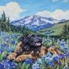 Dog in Flower Valley 500 Pieces Puzzles for Adults, Animal Challenging Jigsaw Puzzles for Adults, Home Wall Art Decor Gift 15.2 * 20.8 Inch view 1