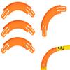 VIWOOP Racetrack Connectors Compatible with Hot Wheels, Plastic Track Pieces, 90 Degree Banked Turn Curve, 10-Pack (Orange) view 1