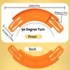 VIWOOP Racetrack Connectors Compatible with Hot Wheels, Plastic Track Pieces, 90 Degree Banked Turn Curve, 10-Pack (Orange) view 3